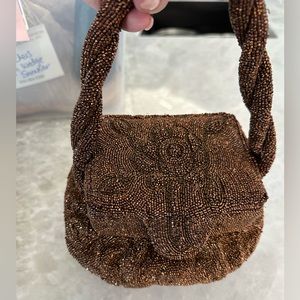 Duramesh Fifth Avenue Vintage Bronze Beaded Handbag NEW